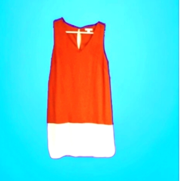 Ophelia Roe M Red/White Ruffled Bottom Sleeveless Tank Dress - Picture 1 of 5